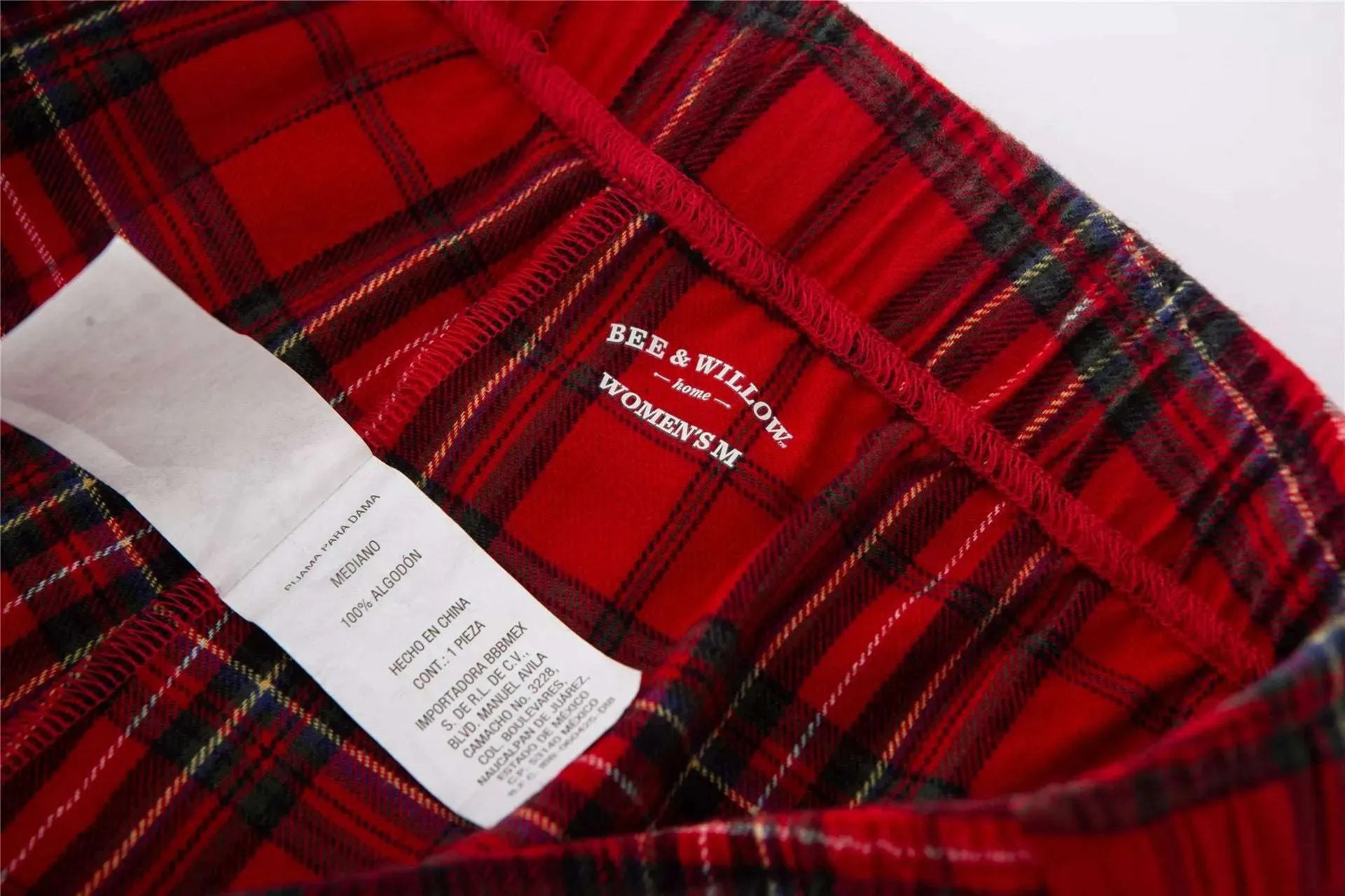 Unisex Couple Red Plaid Loose Long Sleeves Flannel Pajamas Set