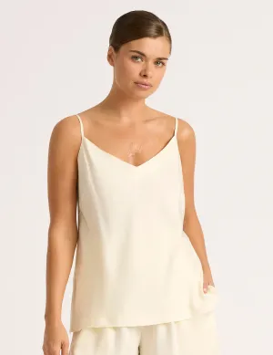 Vegan Silk Sleep Cami - Pearl