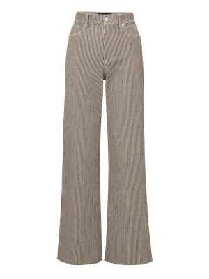 Veronica Beard Taylor High Rise Wide Leg Pants in Cedar Stripe