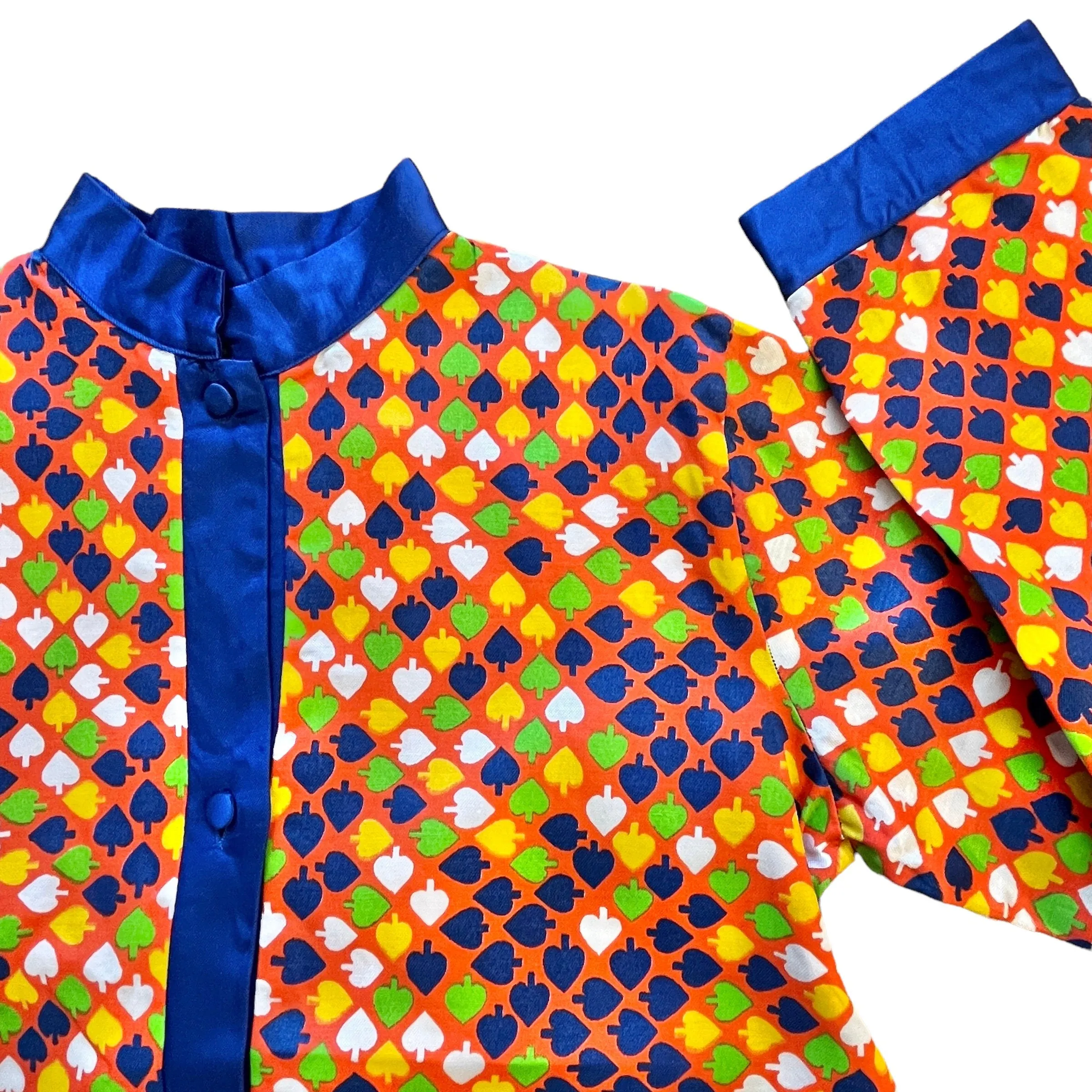 Vintage 1960s Red / Blue  Silky Lounge-wear Set French Made 12-14 Years