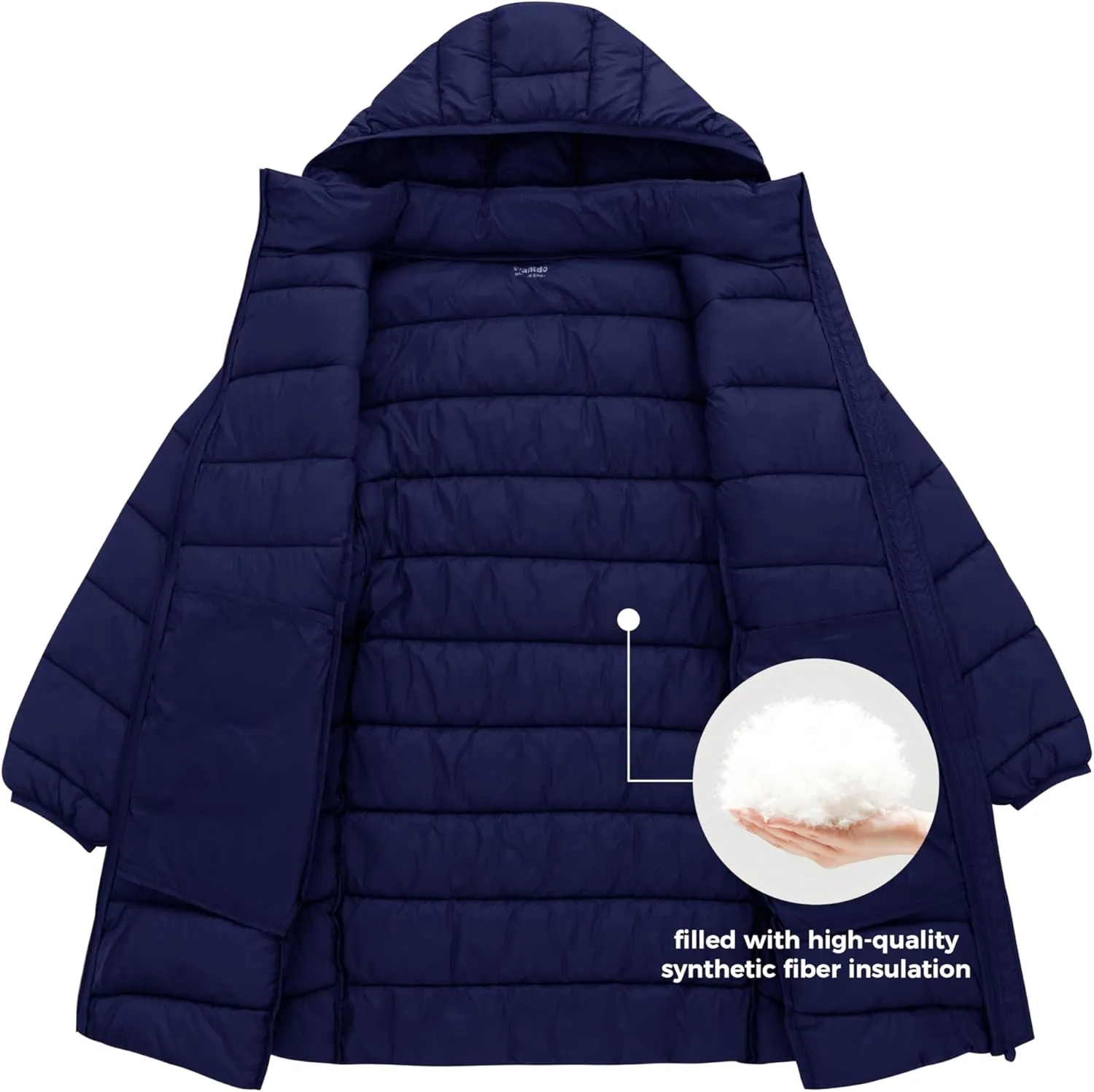 wantdo Women's Plus Size Lightweight Winter Coat Warm Long Puffer Coats with Removable Hood