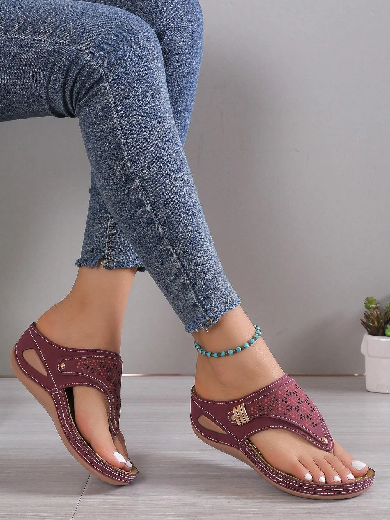 Wedge Heel Outdoor Slipper