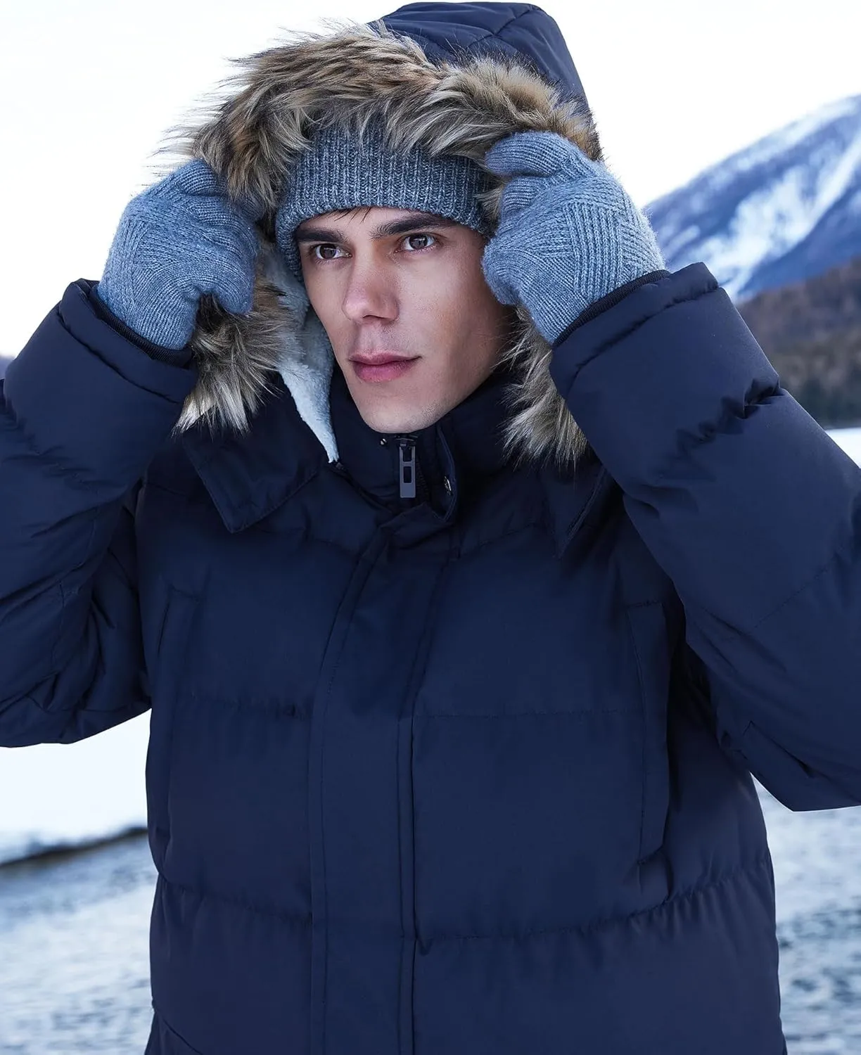 Winter Coats For Men Winter Jackets Water Resistant Warm Thicken Puffy Hooded Insulated Thicken Parka Coat