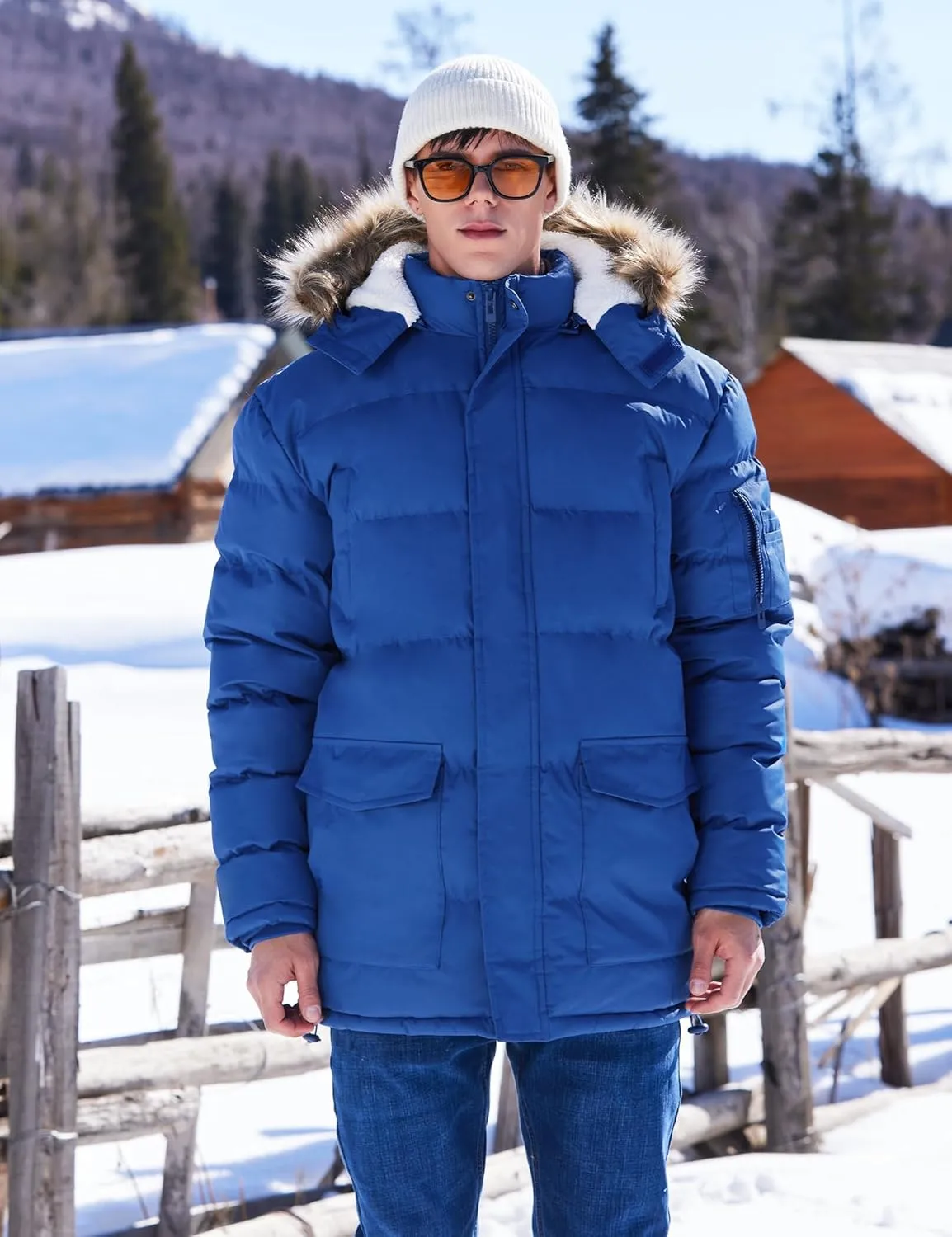 Winter Coats For Men Winter Jackets Water Resistant Warm Thicken Puffy Hooded Insulated Thicken Parka Coat