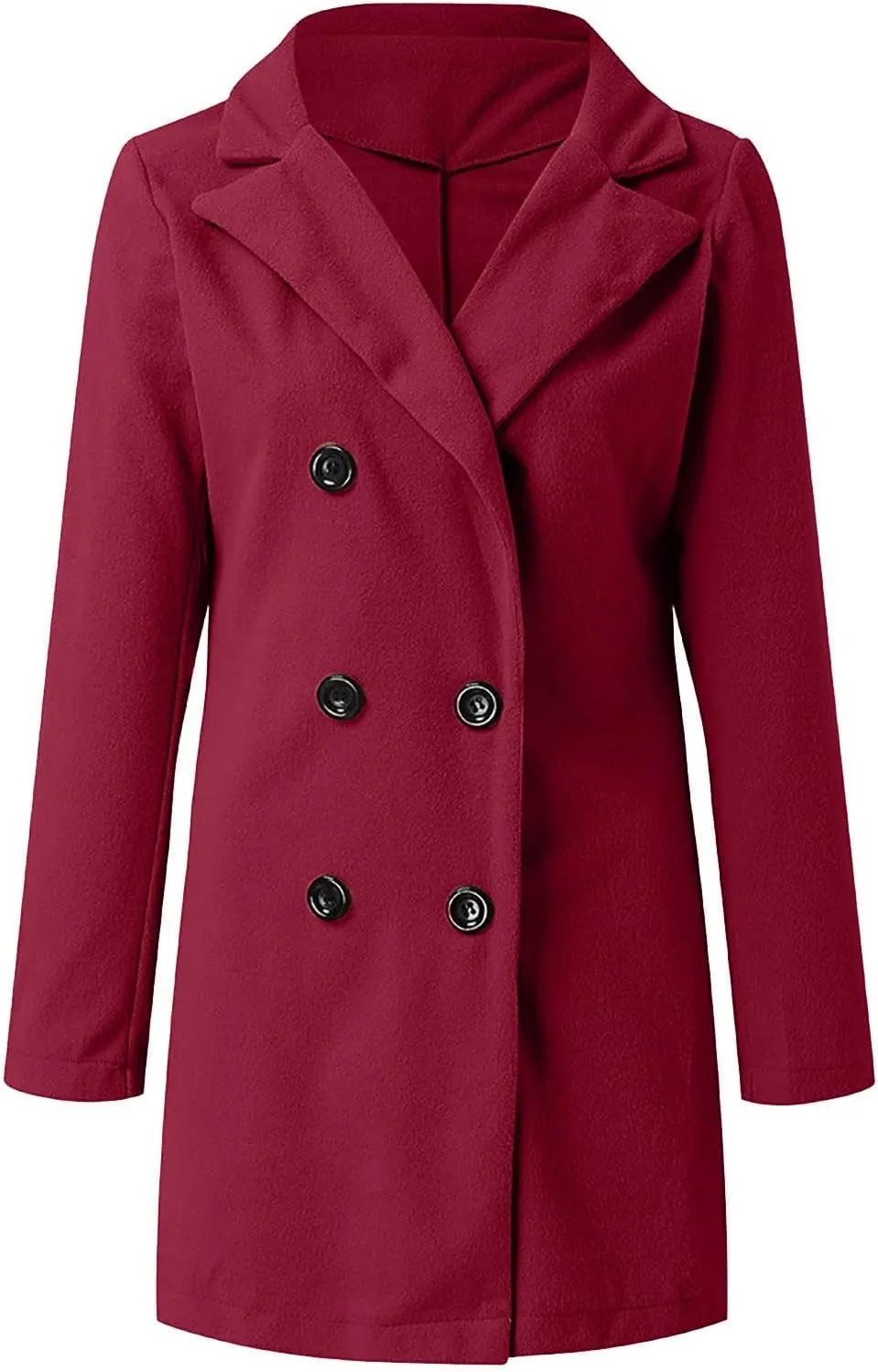 Winter Coats for Women 2024 Fall Wool Trench Coats Double Breasted Notch Lapel Casual Pea Coat Overcoats