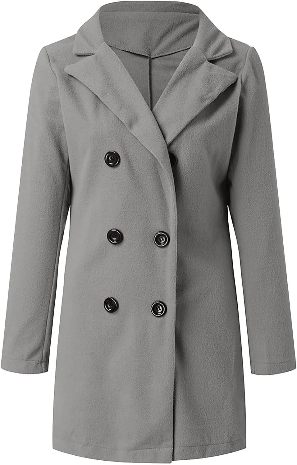 Winter Coats for Women 2024 Fall Wool Trench Coats Double Breasted Notch Lapel Casual Pea Coat Overcoats
