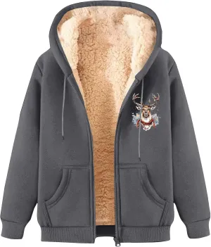 Winter Jackets for Men 2024 Sherpa Lined Full Zip Long Sleeve Fleece Hoodies Heavyweight Casual Warm Coat with Pocket