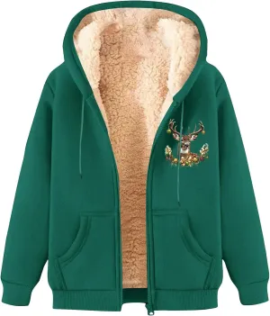 Winter Jackets for Men 2024 Sherpa Lined Full Zip Long Sleeve Fleece Hoodies Heavyweight Casual Warm Coat with Pocket