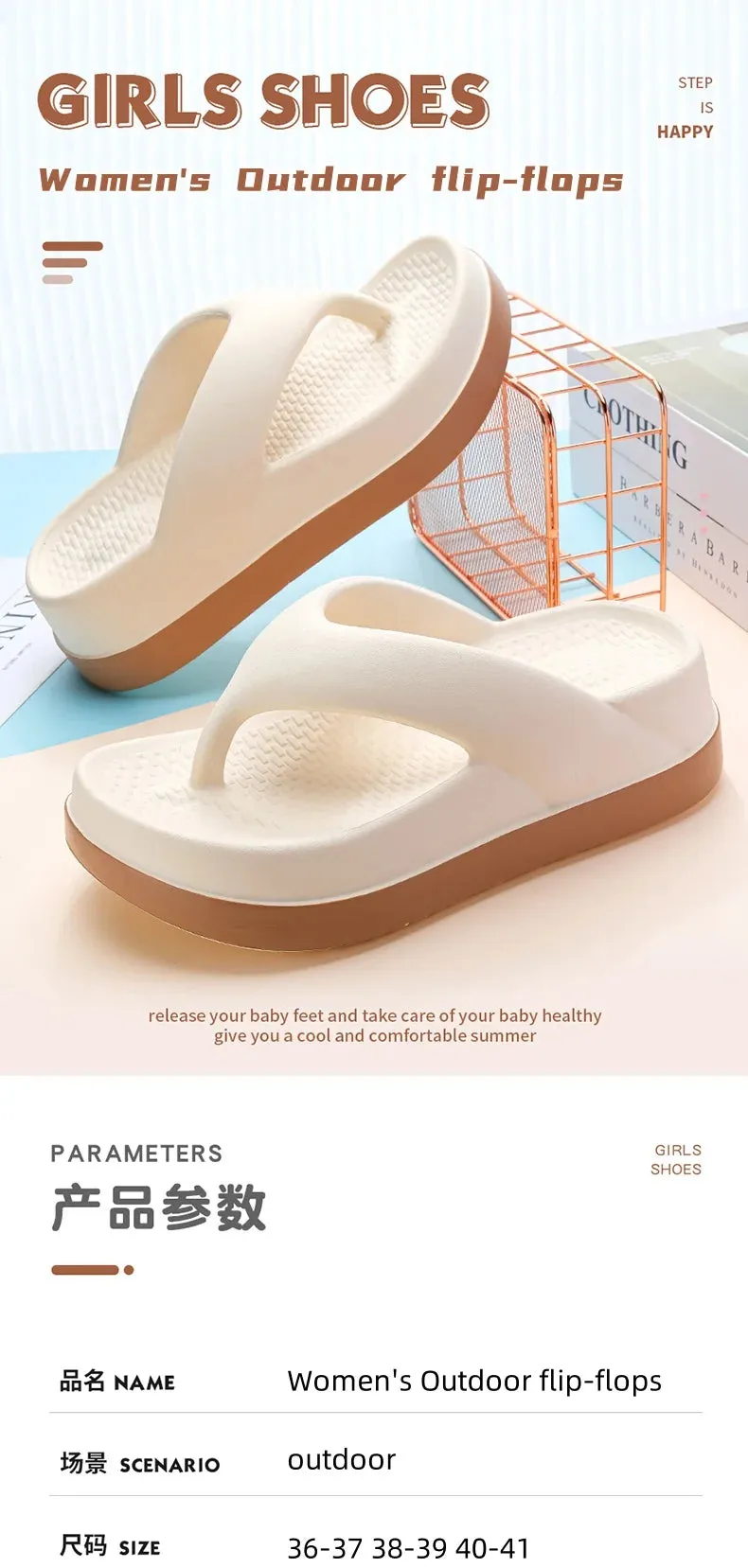 Woman flip flops Flat sandals