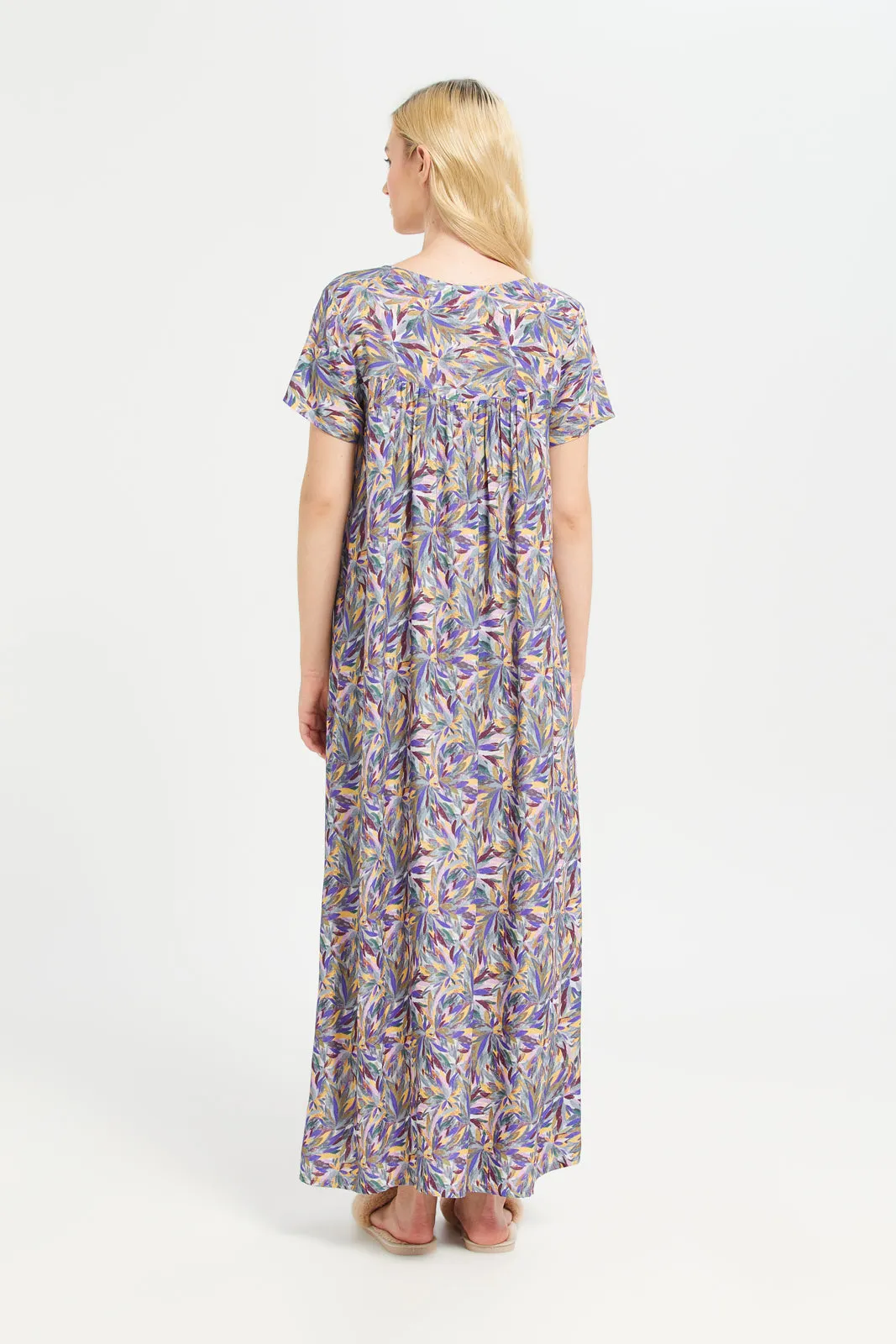 Women Assorted Short Sleeve Viscose Dobby Nightgown