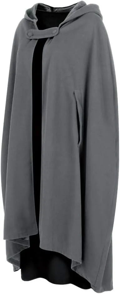 Women Hooded Wool Blend Maxi Long Cape Poncho Maxi Cloak Coat Fall Winter Trench Coat Robe Gothic Plus Size Clothes