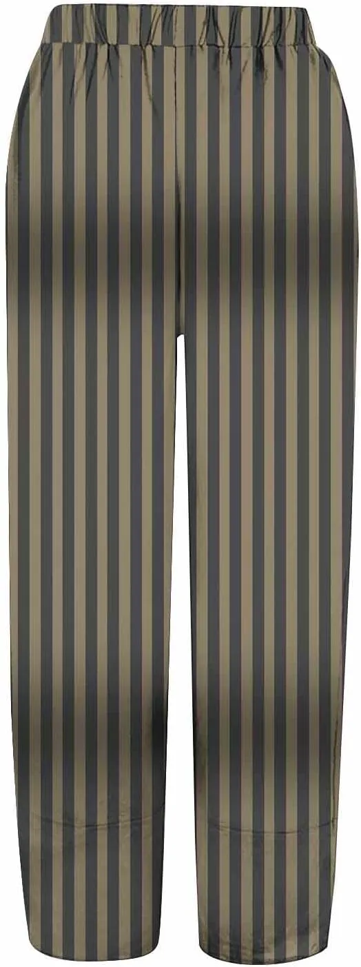 Womens Cotton Linen Striped Pants Wide Leg Comfy Trousers Fashionable Loose Straight Pant for Outdoor Hiking