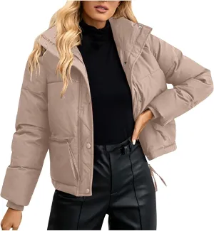 Women's Diamond Quilted Jackets Trendy 2024 Lightweight Casual Bomber Jacket Warm Cotton Padded Coats for Winter