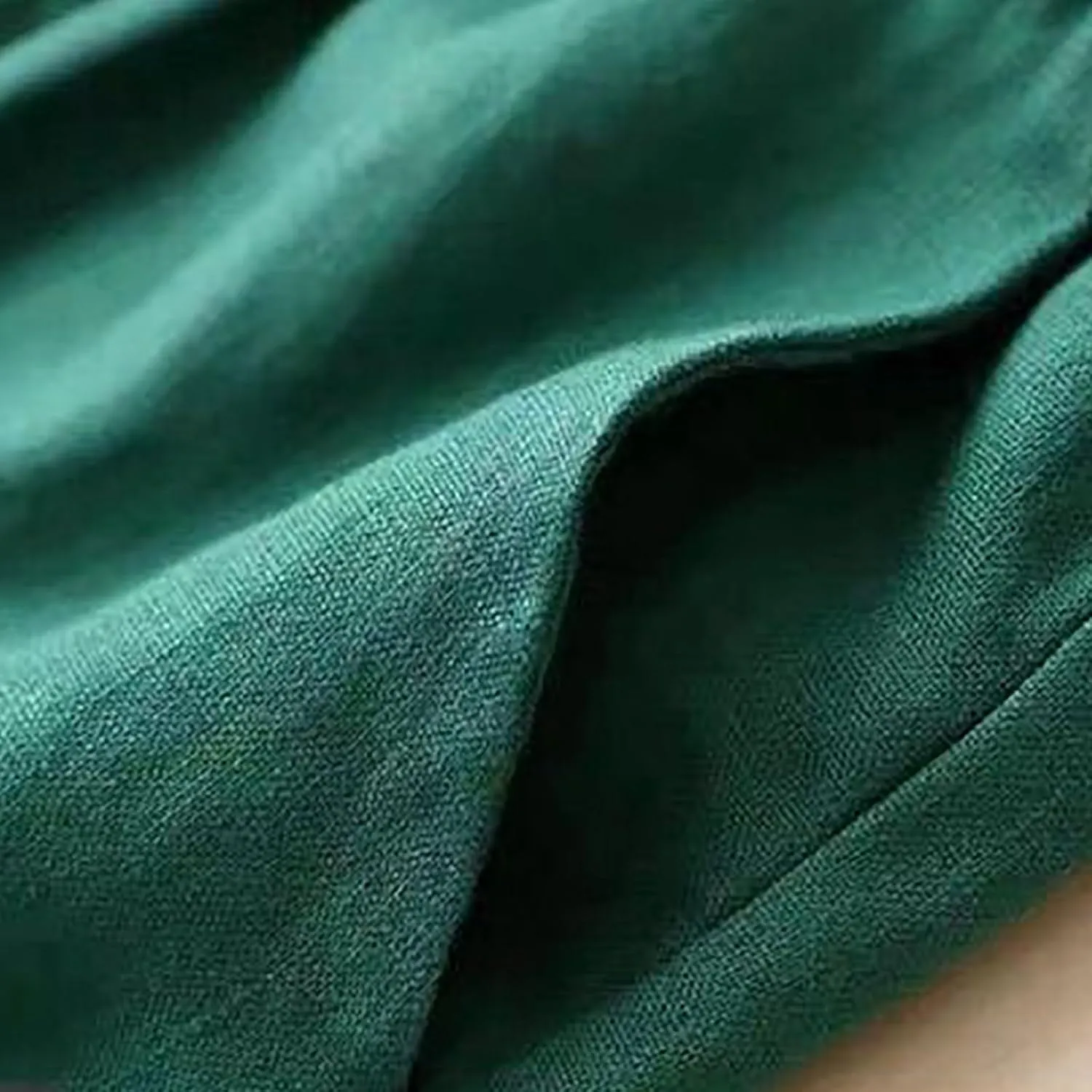 Women's High Waist Linen Wide Leg Pants - Lightweight Solid Color Loose Fit Trousers, Slimming Summer Palazzo Pants