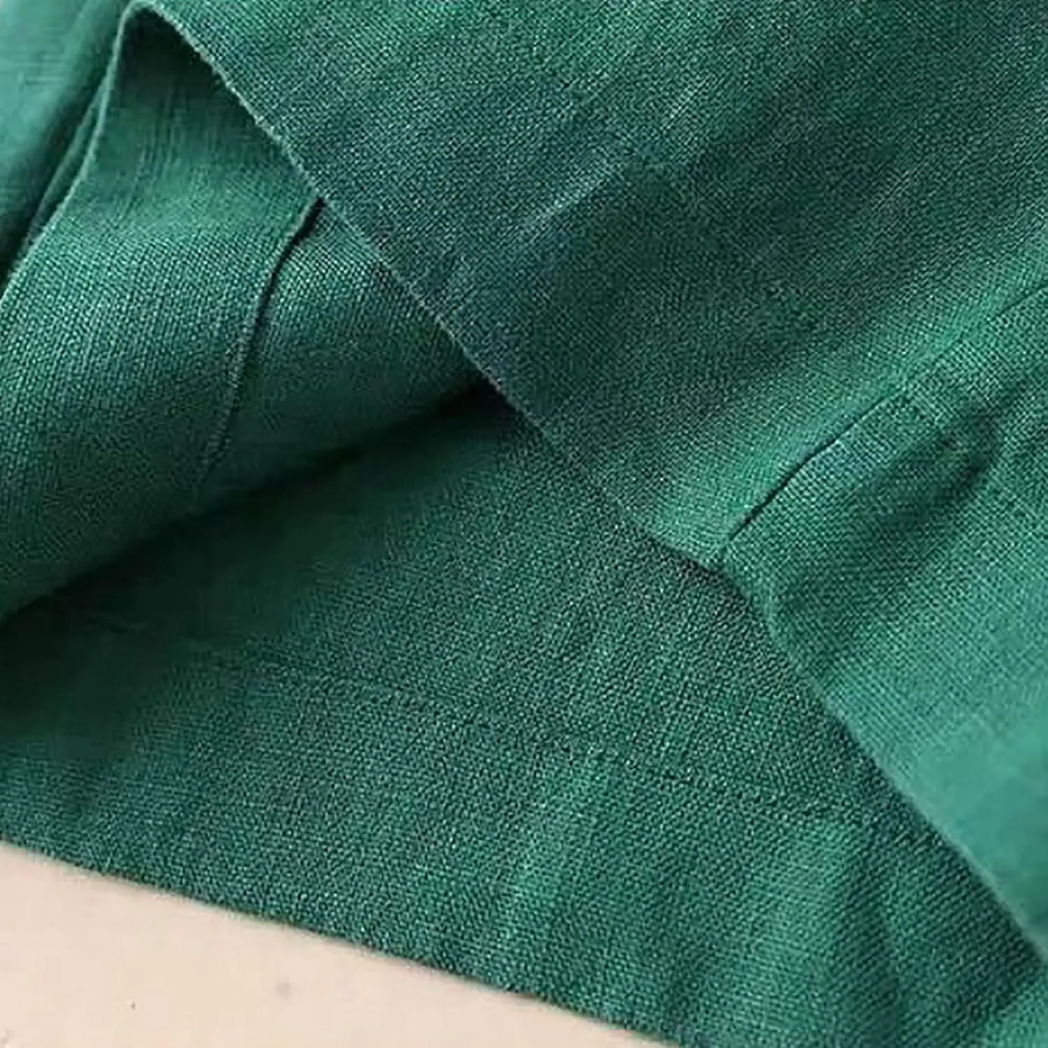 Women's High Waist Linen Wide Leg Pants - Lightweight Solid Color Loose Fit Trousers, Slimming Summer Palazzo Pants