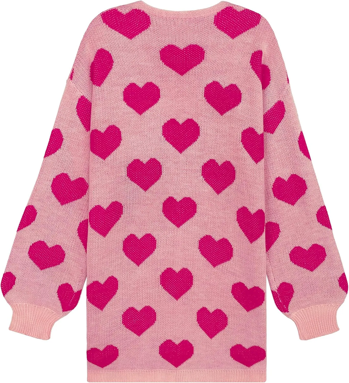 Womens Oversized Cute Heart Long Cardigan Spring 2025 Trendy Casual Ribbed Knit Open Front Sweaters