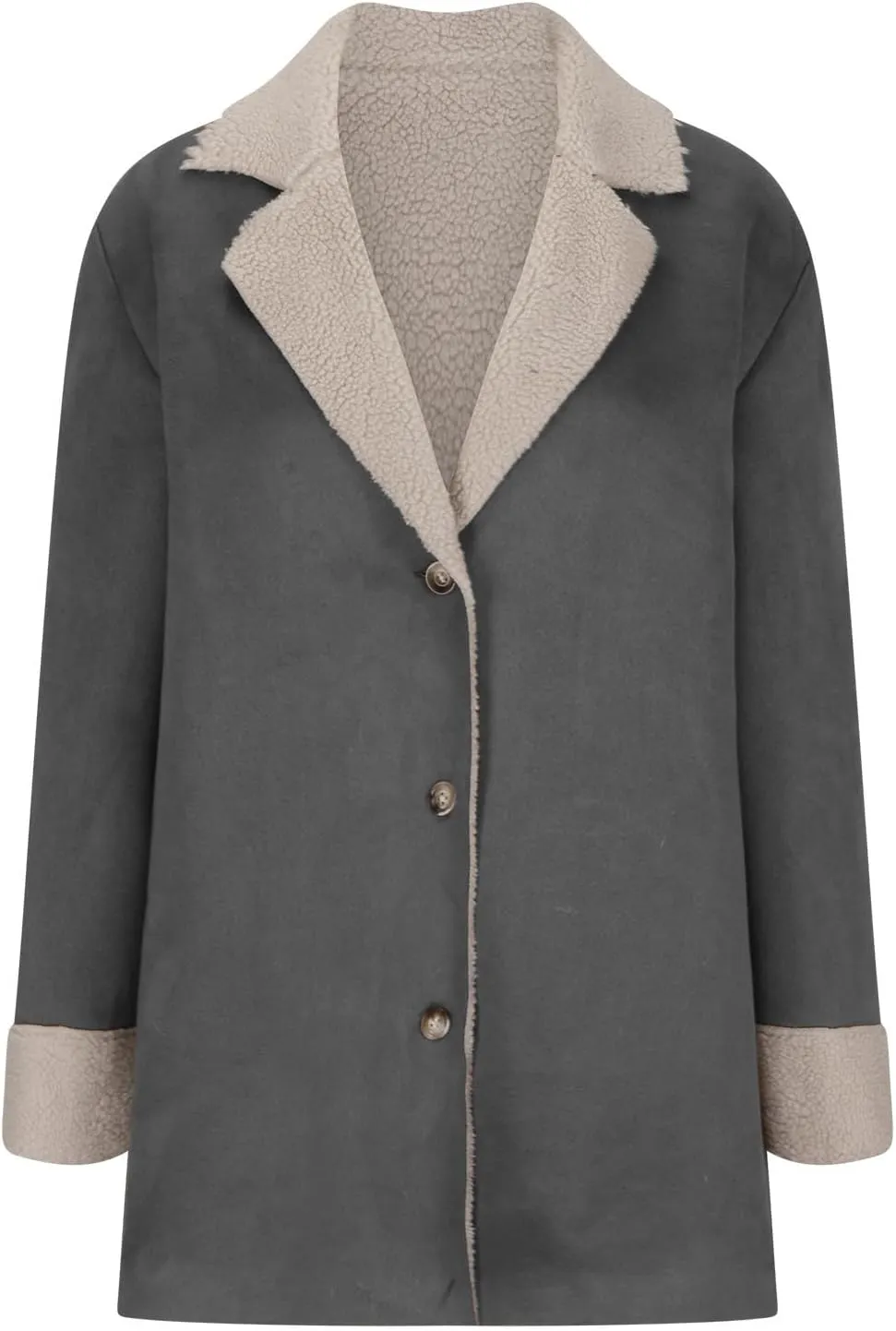 Womens Winter Coats Fleece Fuzzy Sherpa Lined Jackets Notch Lapel Pea Trench Coats Warm Overcoat Fashion Fall Outfits