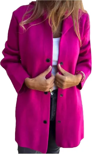 Womens Wool Blend Trench Coat Casual Single Breasted Hooded Jacket Elegant Winter Overcoat Work Office Pea Coats