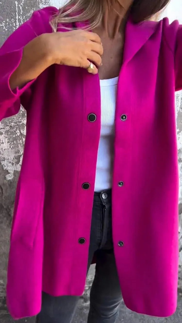 Womens Wool Blend Trench Coat Casual Single Breasted Hooded Jacket Elegant Winter Overcoat Work Office Pea Coats