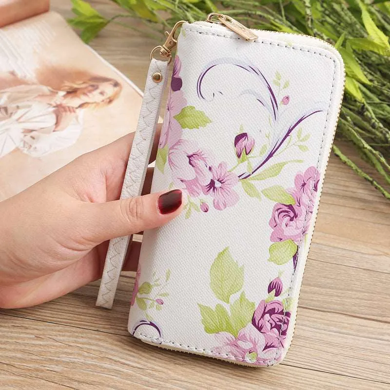 Women's Zippered Floral Wallet