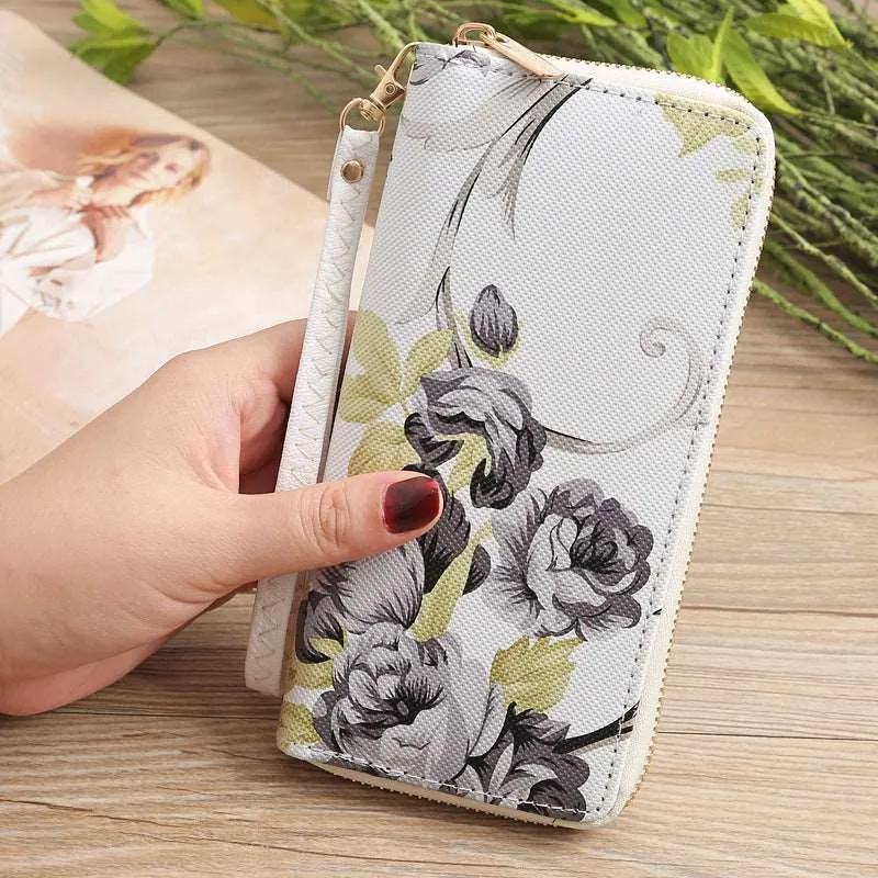 Women's Zippered Floral Wallet