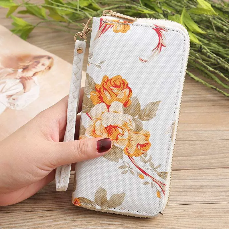 Women's Zippered Floral Wallet