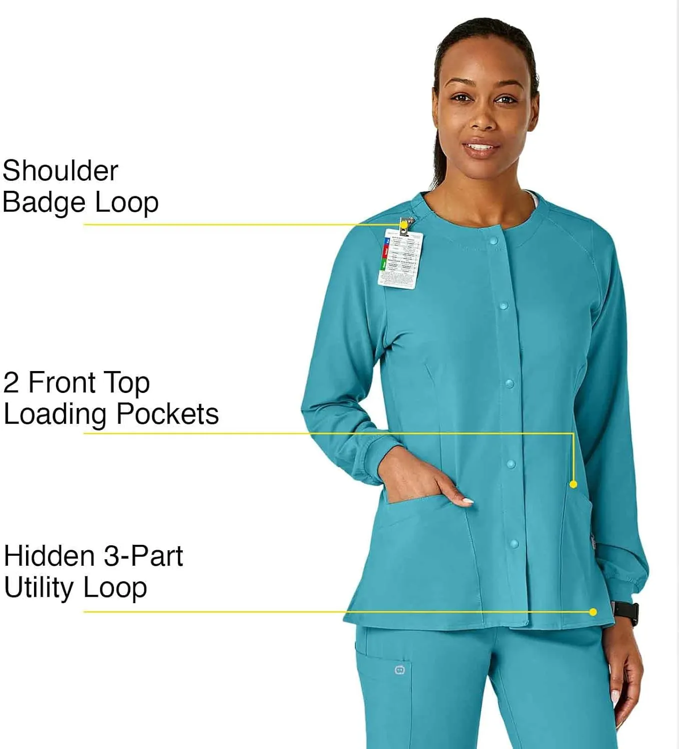 WonderWink Women's Crew Neck Warm Up Jacket