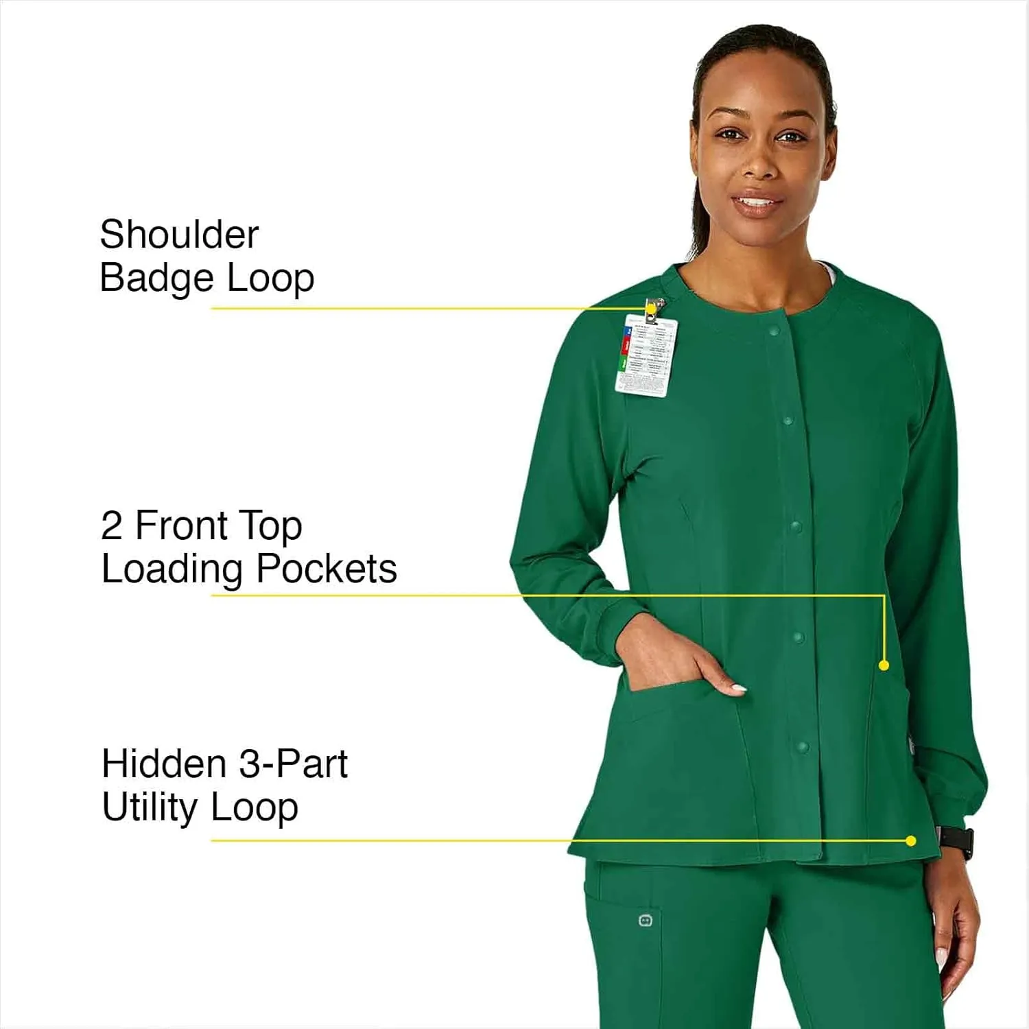 WonderWink Women's Crew Neck Warm Up Jacket