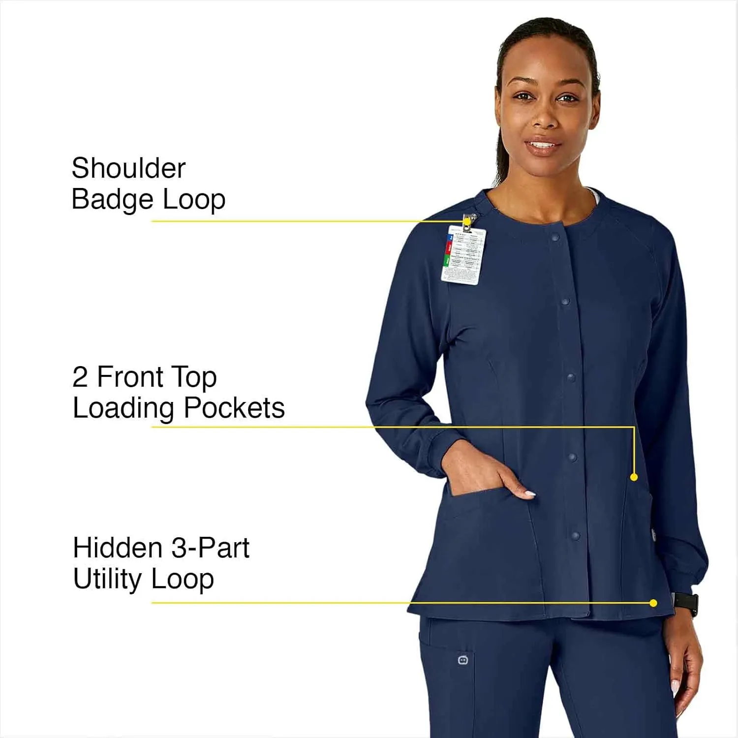 WonderWink Women's Crew Neck Warm Up Jacket