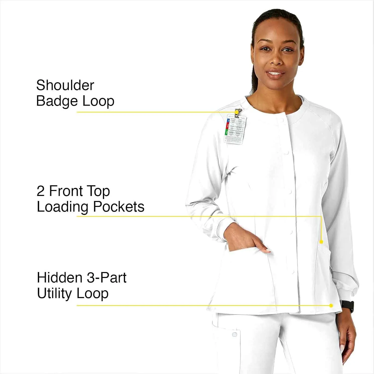 WonderWink Women's Crew Neck Warm Up Jacket