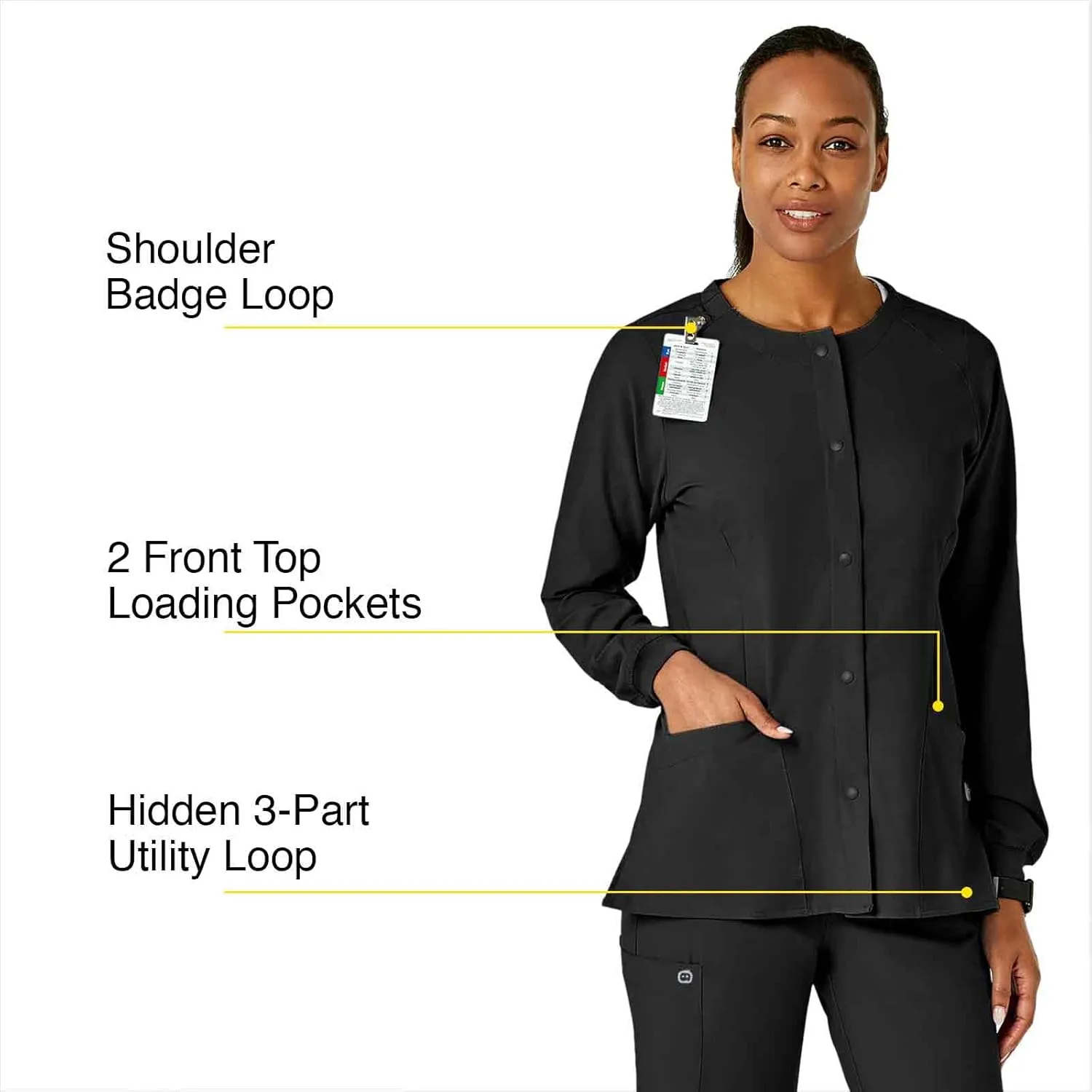 WonderWink Women's Crew Neck Warm Up Jacket