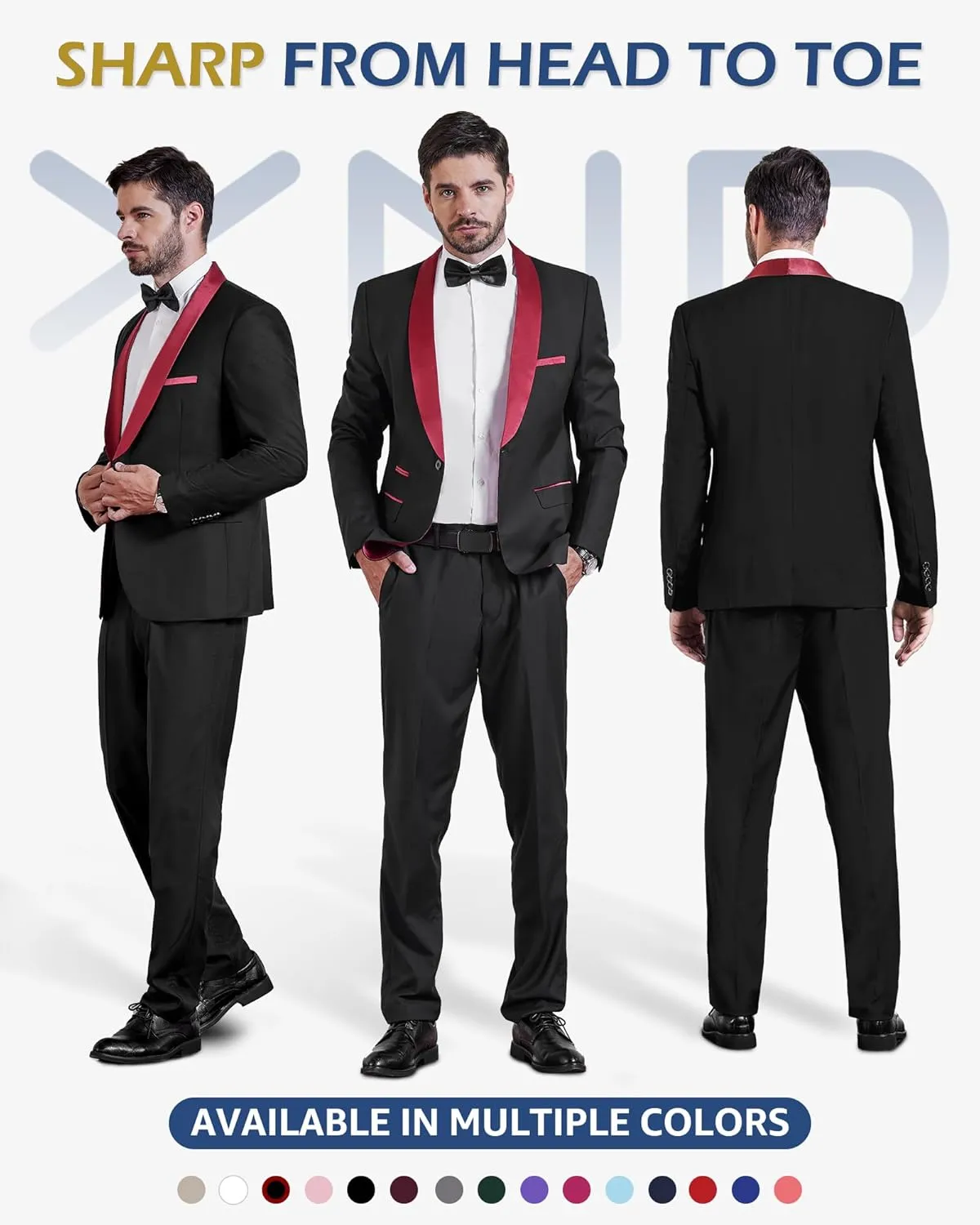 YND Men's One Button Casual Slim Fit Blazer, Shawl Lapel Lightweight Jacket Dinner Prom Party Tuxedo