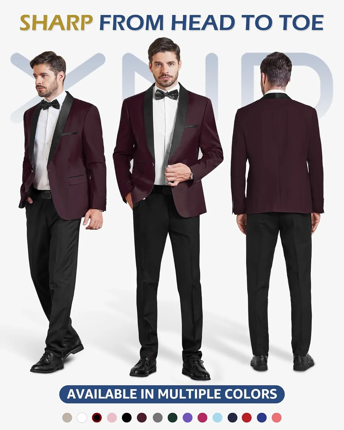 YND Men's One Button Casual Slim Fit Blazer, Shawl Lapel Lightweight Jacket Dinner Prom Party Tuxedo