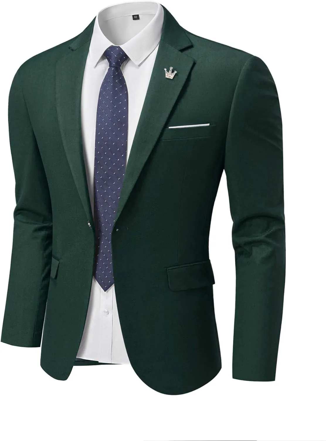 YND Men's One Button Slim Fit Blazer, Casual Lightweight Suit Daily Jacket Coat