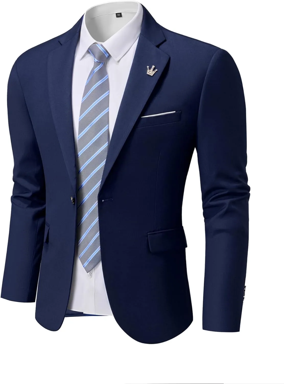 YND Men's One Button Slim Fit Blazer, Casual Lightweight Suit Daily Jacket Coat