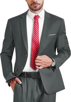 YND Men's Two Button Slim Fit Suit Blazer, Casual Lightweight Jacket Sport Coat