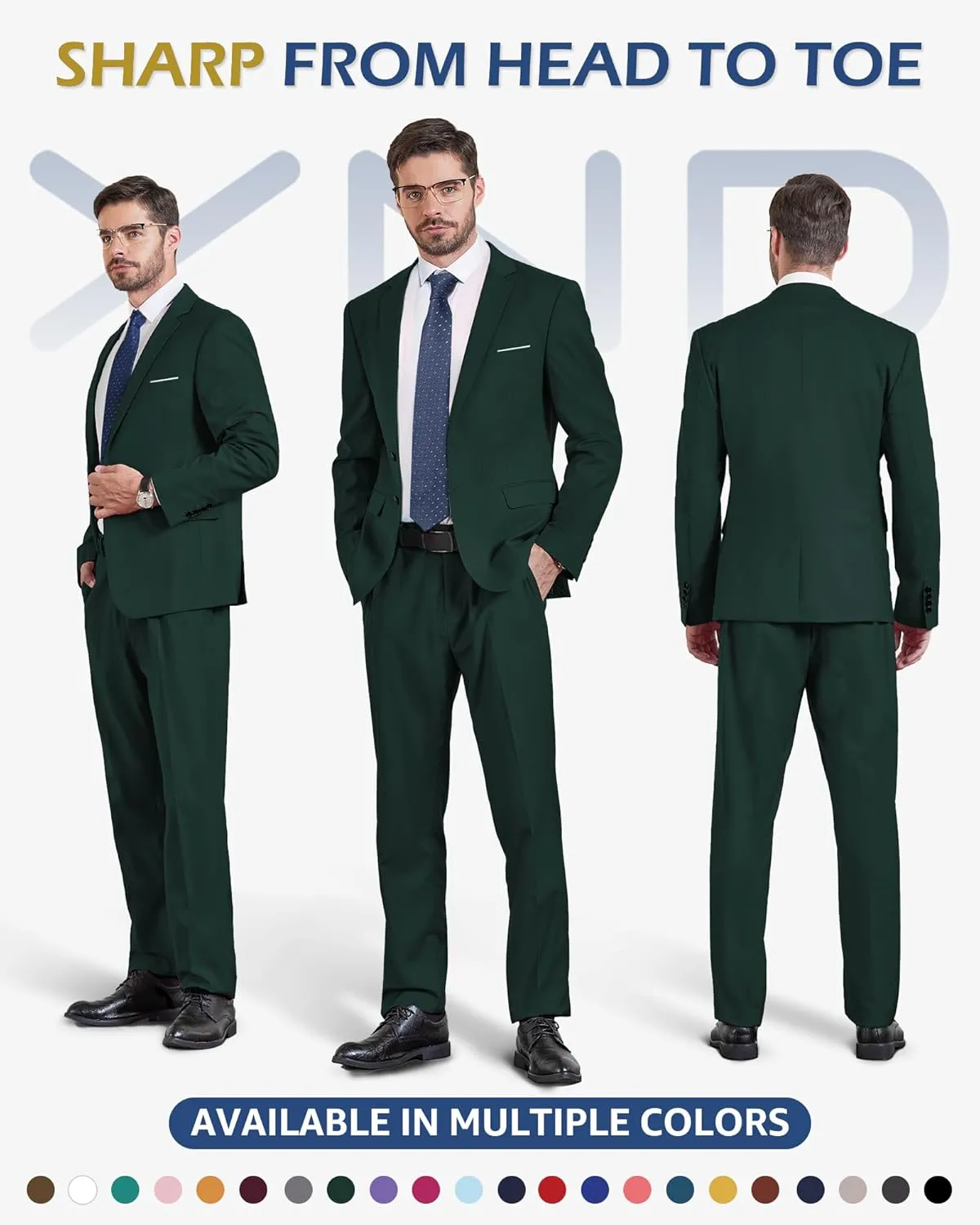 YND Men's Two Button Slim Fit Suit Blazer, Casual Lightweight Jacket Sport Coat
