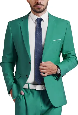 YND Men's Two Button Slim Fit Suit Blazer, Casual Lightweight Jacket Sport Coat