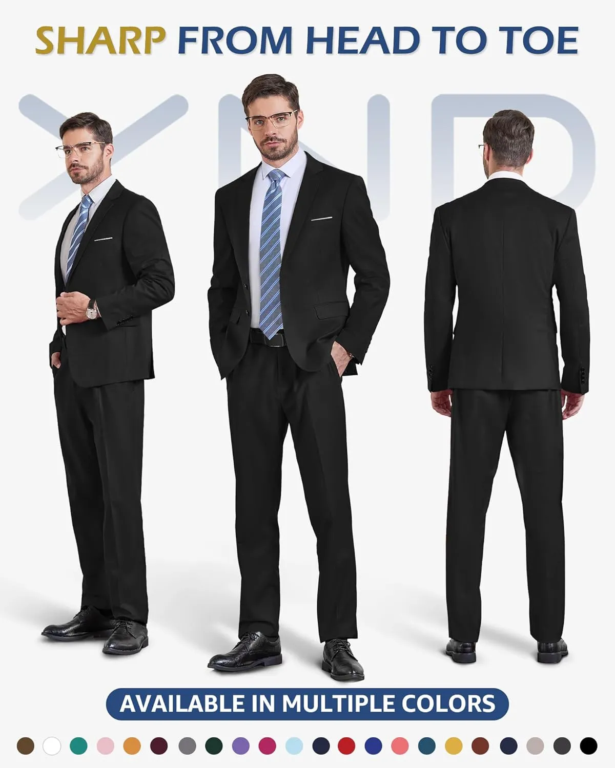 YND Men's Two Button Slim Fit Suit Blazer, Casual Lightweight Jacket Sport Coat