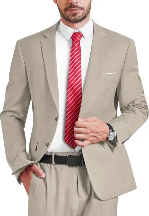 YND Men's Two Button Slim Fit Suit Blazer, Casual Lightweight Jacket Sport Coat