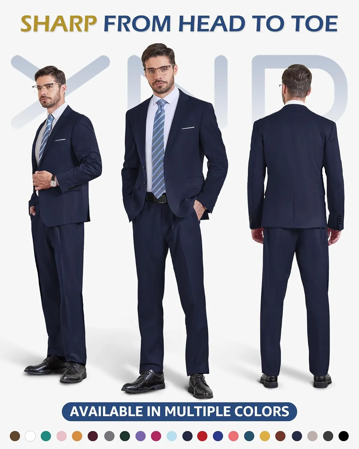 YND Men's Two Button Slim Fit Suit Blazer, Casual Lightweight Jacket Sport Coat