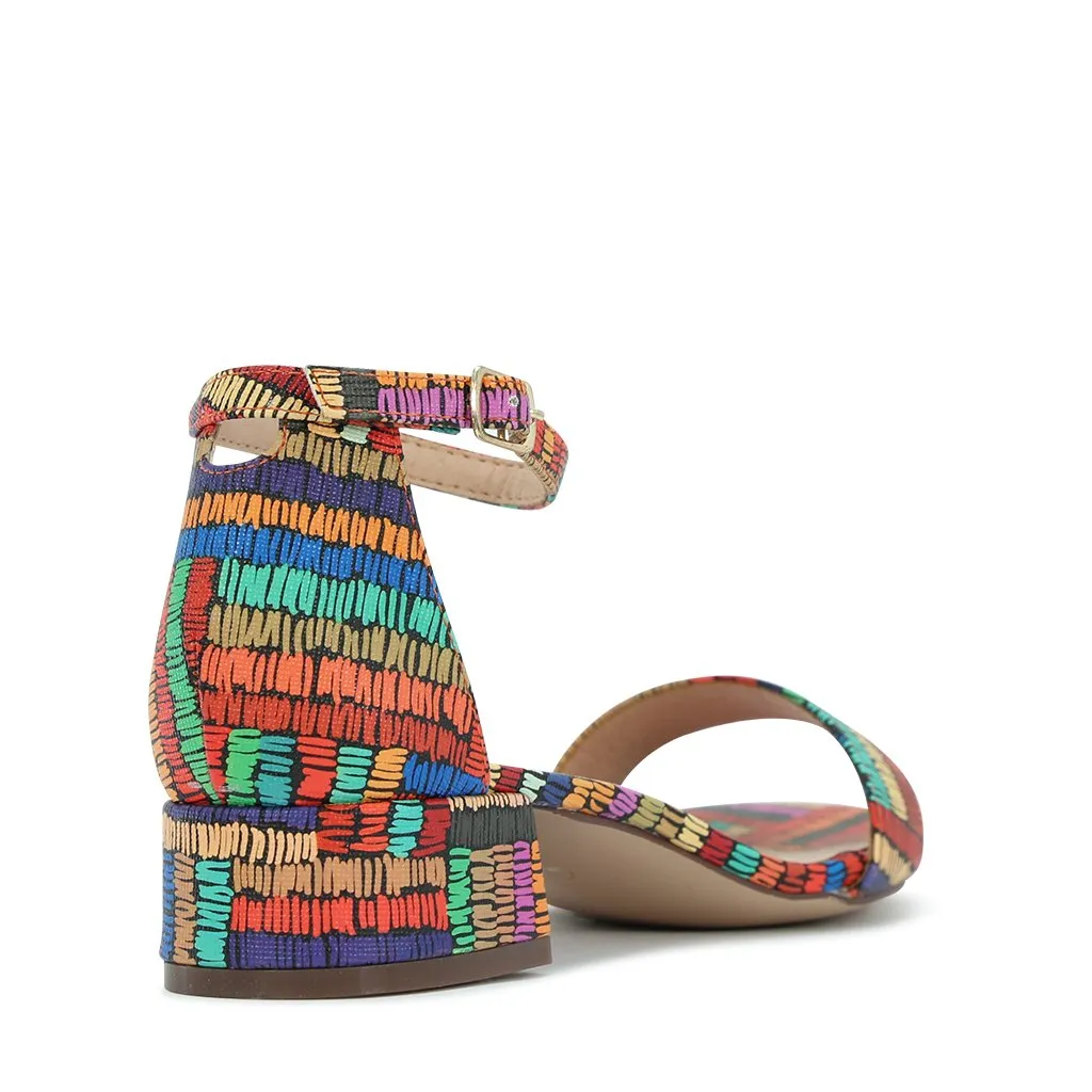 ZAYBE MULTI COLOUR LOW HEEL SANDALS