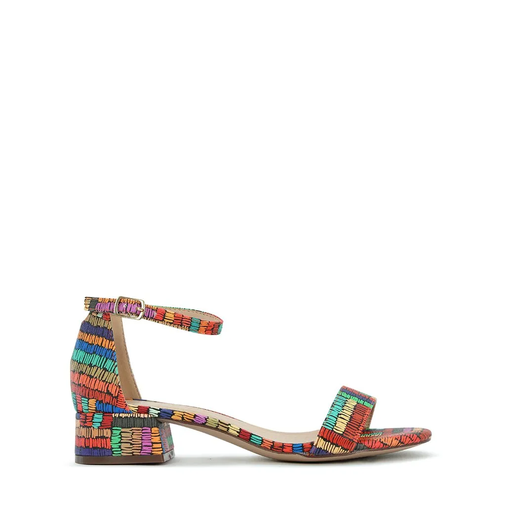 ZAYBE MULTI COLOUR LOW HEEL SANDALS