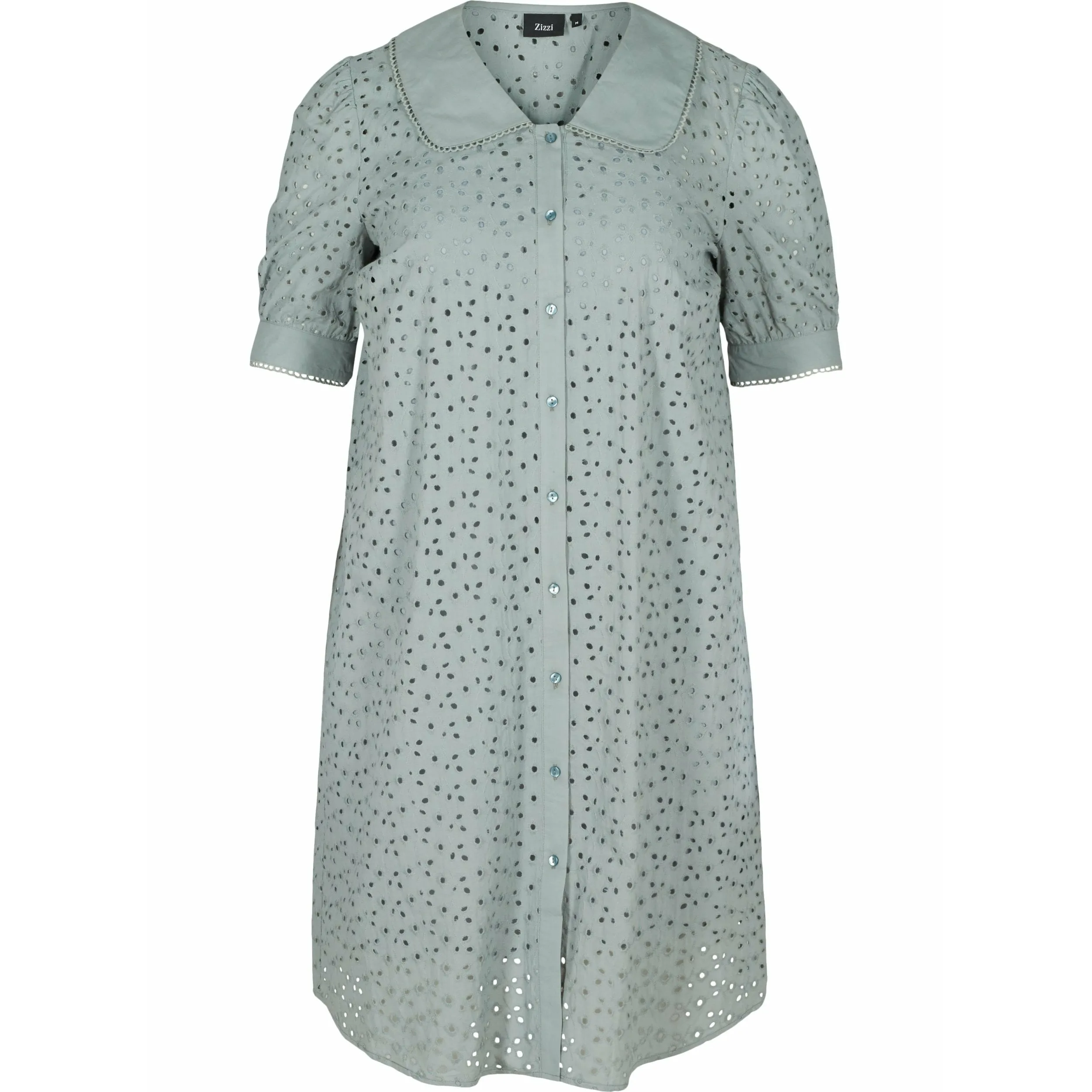 Zizzi Meddy Dress in Silver Blue