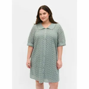 Zizzi Meddy Dress in Silver Blue
